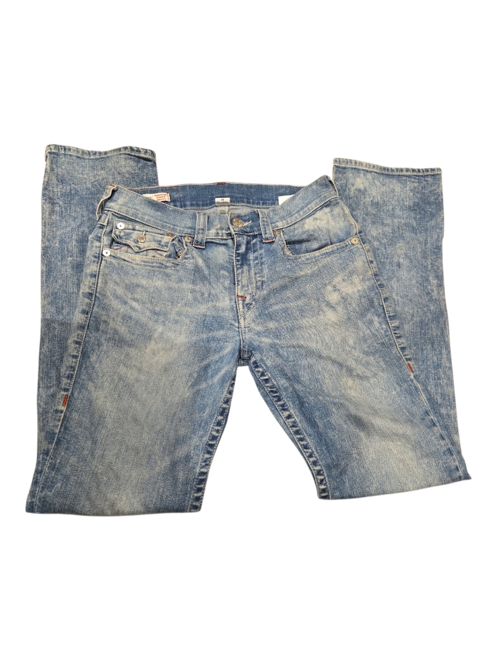 True Religion Men's Ricky Blue Relaxed Straight Leg Waist Sz 31